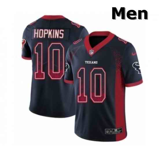 Men Nike Houston Texans 10 DeAndre Hopkins Limited Navy Blue Rush Drift Fashion NFL Jersey